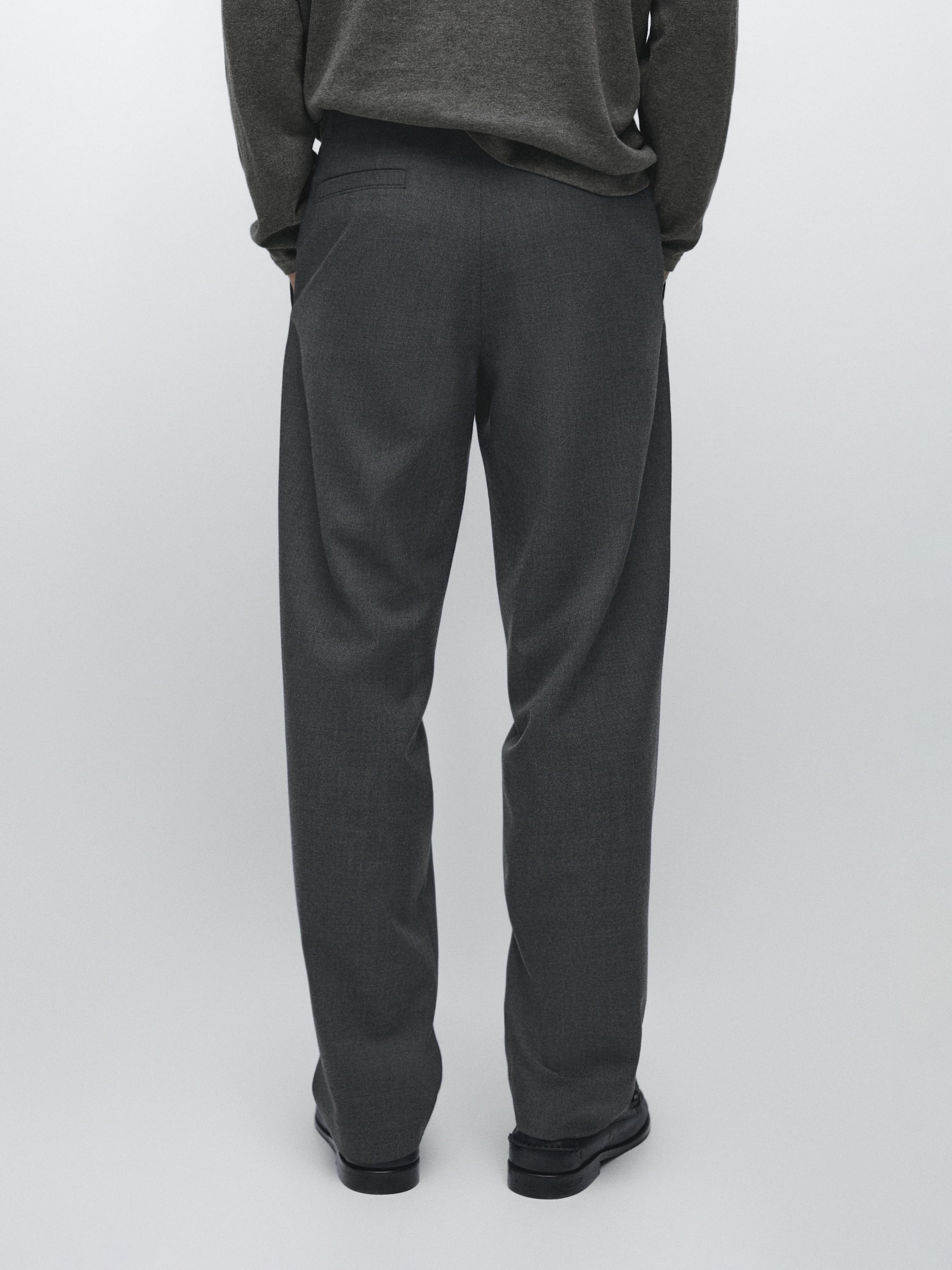 Pantalon texturé laine froide